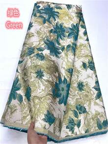 5码/1码尼日利亚提花锦缎非洲织锦薄纱蕾丝面料 2026 新款法国女式镀金蕾丝适用于派对礼服缝纫