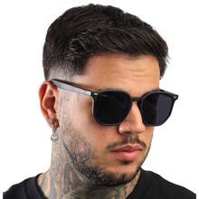 Men's Original Geometric Dark Sunglasses UV Protection - Black - View 2