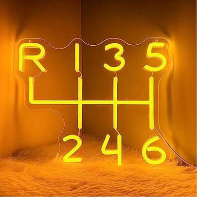 1 Stück Auto Getriebe Neon Schild - LED Garage Licht mit manueller Getriebe Optik, USB betrieben, farbvolle Wanddekoration für Männerhöhle, Garage, Haus, Werkstatt - einzigartiges Geschenk für Ehemann, Freund, Liebhaber