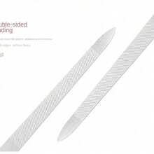 3 peças de lixa de unha de aço inoxidável, bloco de polimento de unha de dupla face, ferramenta de cuidado de unhas com ponta curva para uso doméstico e de salão