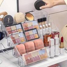 3-7 stöckiger Acryl Ausstellungsständer - Multifunktionale Make-up Organizer Box - Mehrschichtige Make-up Aufbewahrungsbox für Lidschatten, Nagellack usw. - Leichtgewichtig, ohne Montage - Ideal für Badezimmer Waschtisch, Make-up Tasche, Reiseutensilien - Transparent - Übersicht 2
