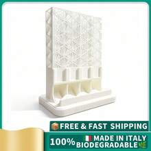 ORIZZONTE Generic 2-Piece Assemblable Coffee Capsule Holder, 4 Compartments, Space-Saving Countertop Pod Dispenser, Capsule Container Compatible With Original Espresso – Up To 40 Capsules, 100% Made In Italy, Shipping From Italy - White - View 2