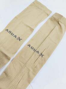 1 par de mangas rectas con estampado de letras unisex, calentadores de brazos para protección UV, conducción, actividades al aire libre y ciclismo - Albaricoque - Ver 4