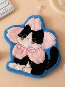 4pcs/1pc Cute Cat Plush Towel, Super Absorbent Hand Towel, Hanging Bathroom Kitchen Decorative Towel, Absorbent & Easy To Clean, Personalized Towel - Multicolor - View 10