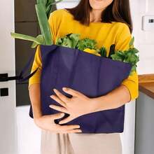 8pcs Large 9.25-Gallon Black Non-Woven Tote Bags With Durable Handles - A Multifunctional Storage Solution For Shopping, Travel, And Car Organization, Reusable Shopping Bags Large-Capacity Waterproof Supermarket Shopping Bag Portable Non-Woven Bag For Retail Stores Boutique And Supermarkets - Nhiều màu - Xem 7