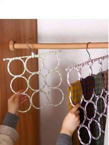 6/16/28 Slots Multi-Function Scarf Holder, Space-Saving Hanging Wardrobe Rack, Colorful Woven Foldable, Belt Organizer/Random Color Decor - Multicolor - View 6