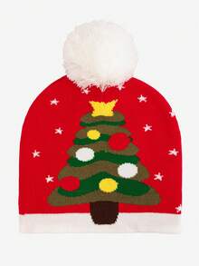 1pc Adult Christmas Pattern Knit Beanie Hat, Suitable For Daily Wear, Windproof And Warm, Ideal For Christmas Themed Outfits, Great Christmas Gift