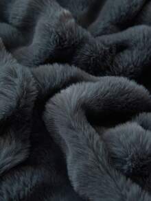 1 件深灰色仿兔毛枕套靠垫套，无填充物，装饰性现代法兰绒毛绒抱枕套拉链封口，适用于床上用品、家居、沙发、客厅枕头套保暖 - 深灰色 - 查看 5