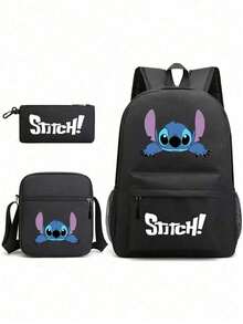 3D打印星空动画儿童铅笔袋背包单肩包三件套，适合开学季；大容量化妆品收纳包，可装口红、化妆刷、护肤品、手机、零钱、小物件等，居家、送礼、度假、节日（万圣节、圣诞节等）多功能用途 - 彩色 - 查看 9