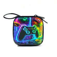 Cool Earphone/Key/Coin Purse, Football Gift, Colorful Holiday Football Print Coin Purse, Casual Style, Metal - Multicolor - View 13