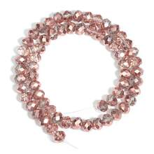 1 pieza Cuentas de cristal facetado de vidrio rosa con electrochapado transparente de 4 mm/6 mm/8 mm, suministros de manualidades de joyería de moda clásica de colores para decoración navideña, decoración de árboles de Navidad, decoración de bodas, decoración de ventanas, accesorios de ropa y bolsos - Rosa semigalvanizado transparente - Ver 11