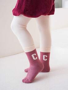 5 Pairs Kids' Thick Thermal Lined Mid-Calf Socks, Warm For Cold Weather, Suitable For Indoor, Outdoor, Sports Wear In Autumn/Winter