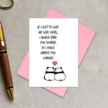 Cartão de aniversário romântico, cartão de Dia dos Namorados, cartão de esposa, cartão de marido, cartão de casal, parabéns, cartão de panda, aniversário, cartão de Natal, aniversário, obrigado, cartão "só porque sim"