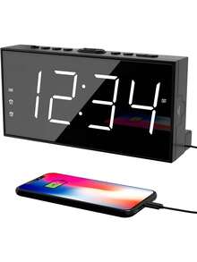 Reloj despertador digital de mesa, reloj despertador electrónico con pantalla LED para mesita de noche - Multicolor - Ver 2