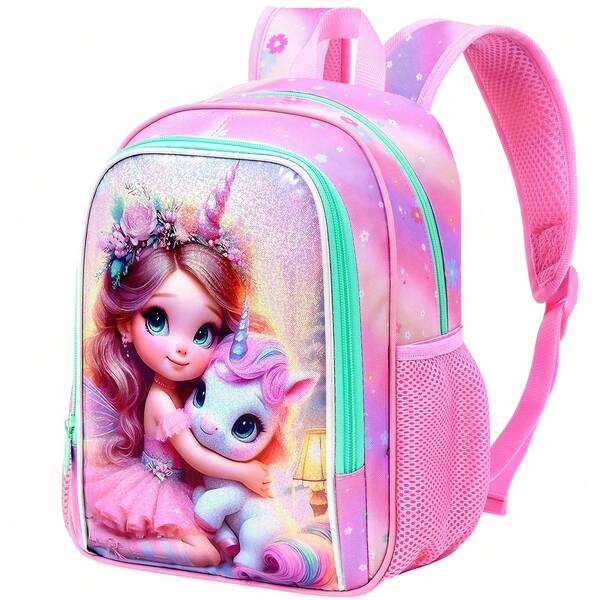 Einhorn Rucksack für Jungen, modisch und leicht, großes Fassungsvermögen für den täglichen Gebrauch - Pink