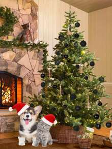 1/2pcs Red Christmas Hat Cat Santa Hat Pet Christmas Costume Puppy Dog Cat Santa Hat With Adjustable Elastic Chin Strap - Christmas Hat - Multicolor - View 7