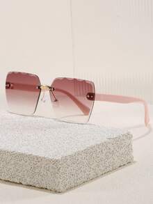 1 Pair Unisex Frameless Edged Glasses - Casual Decorative Glasses - Versatile Decorative Glasses - Made Of Durable PC Material - Outdoor Vacation Glasses In Multiple Colors - Multicolor - View 13