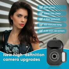 Keychain Camera World's Smallest 1080p HdMini Retro Portable 100 Mins Life For Students(32g) - Black - View 3