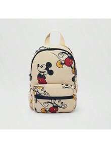Mickey Minnie Printed Backpack With Large Capacity Backpack, Cute Mickey Mouse Printed Lightweight Backpack