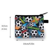 Coin Purse In Colourful-Red/Blue/Black Festive Football Dinosaur Printed Coin Purse - Casual Style, Polyester Material