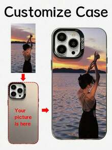 Customizable Matte Black Phone Case With Photo Printing, Compatible With Apple 17/16/15/14/13/12/11/Pro MAX/Pro/Plus, OPPO, Redmi, And Other Models. Personalized Phone Case With Birthday, Couple, Family, Pet And Dog Photos, Suitable As Christmas, Halloween, Valentine's Day, Mother's Day, Father's Day Gifts - Black - View 4