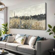 Vintage Wildflower Meadow Canvas Wall Art With Solid Wood Frame - Classic Oil Painting Style,Perfect For Living Room, Bedroom, Office Decor - Includes Hanging Hooks, Retro Decoration, Family Room, Bathroom, Porch - Nhiều màu - Xem 1