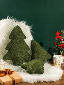 Juego de cojines con forma de árbol de Navidad, cojines decorativos con forma de árbol, cojines de sofá navideños, cojines suaves y lindos para decoración, adecuados para sofás de salas de estar, dormitorios, escenas al aire libre, etc., ideales para fiestas, reuniones, decoración del hogar al aire libre durante la Navidad. - Multicolor - Ver 4