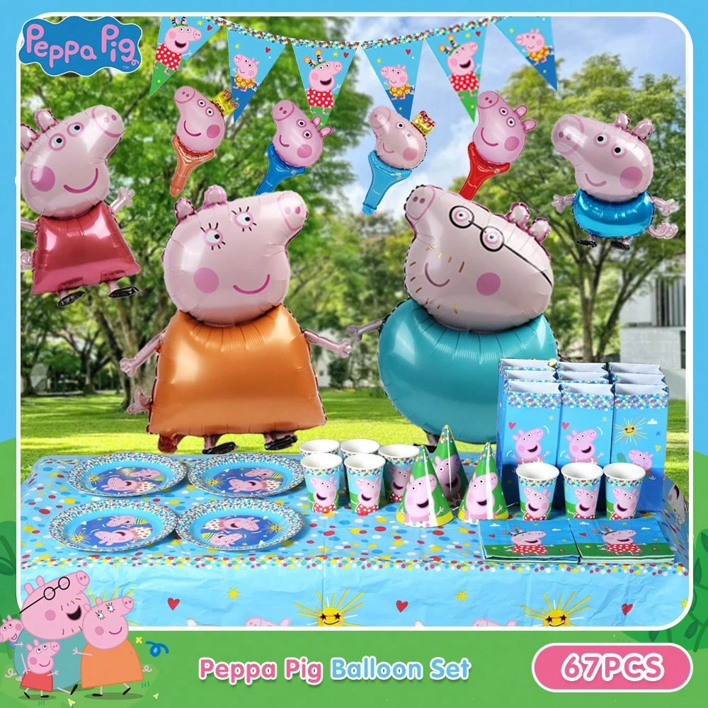 Peppa Pig Balloon Party Tableware Set-67pcs