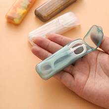 Hộp đựng đồ di động nắp gập 1/2/4/5/6/8/10 chiếc, đựng tăm xỉa răng, chỉ nha khoa, que ngoáy tai, tăm bông, nhiều màu sắc để lựa chọn, thiết kế nhỏ gọn, cần thiết cho du lịch - Nhiều màu - Xem 11