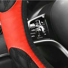 6pcs Car Steering Wheel Cover Set, Bicolor Rhombus Bubble Design, Fits 14.5-15 Inch Steering Wheel, Handbrake Cover, Gear Shift Cover, Shoulder Pad, Seat Belt Decor, Car Interior Accessories