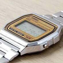 Casio Reloj digital deportivo de moda para hombre/mujer A168WA-1, reloj cuadrado con correa de acero inoxidable estilo retro, calendario, alarma y cronómetro, resistente al agua para uso diario, adecuado para uso diario A158WEA-9, A158WA-1, A168WGG-1B, A168WEM-1, B650WC-5A, A168WEGB-1B, A100WE-1A, A178WA-1A, A168WEM-7