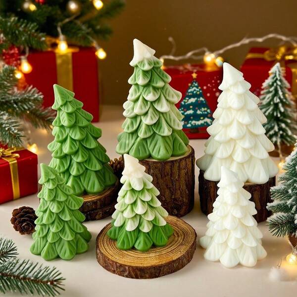 1-2 pièces [Bougie parfumée à l'arbre de Noël enneigé] Cire de soja de qualité supérieure, arôme festif, effet de neige réaliste avec boîte-cadeau individuelle, pour la décoration de table de la maison à Noël, l'ambiance des fêtes, cadeau pour la famille et les amis, centre de table pour les célébrations d'hiver, décoration de la maison, décorations de Noël, décoration de la chambre, cadeaux de Noël