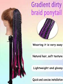 Synthetic Hip-Hop Style Dreadlocks1 Ponytail, 26 Inches Long, Suitable For Daily Party Wear