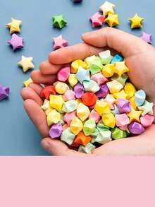 Colorful Gradient Star Origami Strips, Lucky Star Pentagram Paper, Kindergarten Handmade DIY Star Paper - Multicolor - View 4