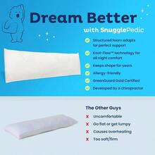 Body Pillow For Adults Breathable Full Body Pillow For Side Sleepers Shredded Memory Foam Gel Cooling Long Pillow Ports Legs Belly HIPS 20x54 White - 白色 - 查看 6