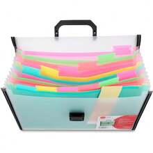 archivero expandible de plástico con agarradera carta| 12 Divisiones| Blanco Transparente con separadores| Organizador de documentos| Organizador con separadores| Tamaño carta - 1 - Ver 4