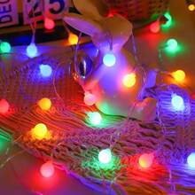 1 pezzo Luci a stringa a LED bianche a forma di pallina alimentate via USB 1,5/3/4,5/6m, luci decorative per interni, luci a stringa a LED per decorazione parete camera da letto, 8 modalità lampeggianti, adatte per decorazione matrimonio, decorazione festa di compleanno, decorazione tenda da campeggio, luci decorative per esterni, decorazione giardino, decorazione cortile, luci a stringa per decorazione albero di Natale - Bianco - Visualizzare 13