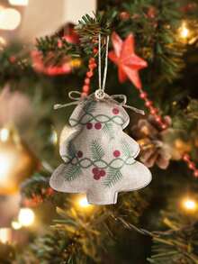 4Pcs Christmas Linen Christmas Tree Pendants - Handcrafted Mini Christmas And New Year Decor, Farmhouse-Style Holiday Party Hanging Decorations, Christmas Tree Sock Shapes With Printed Patterns, Suitable For Christmas Decorations, Christmas Gifts, Holiday Presents, Party Supplies, Christmas Atmosphere Items, Christmas Tree Decorations Home Decor Room Decor