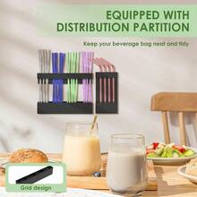 2 soportes magnéticos para pajitas para puerta de gabinete organizador de pajitas de gabinete contenedor de almacenamiento con adhesivo magnético de doble cara dispensador de pajitas reutilizables - A - Ver 6