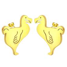 1 Pair Of Stainless Steel Earrings, Unicorn, Dinosaur And Small Animal Jewelry, Is An Ideal Birthday Gift For Ladies - Gold - View 15