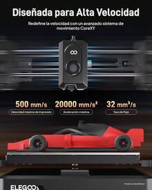 ELEGOO Impresora 3D Centauri Carbon, CoreXY 500mm/s Impresión de Alta Velocidad con Calibración Automática Boquilla de 320 ° C y Cámara Integrada, Lista para Imprimir, Tamaño de Impresión 256*256*256mm - Neptuno 4 Pro - Ver 12