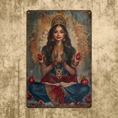 Vintage Goddess Metal Sign: 8x12 Inches, Pre-Drilled, Waterproof, Suitable For Wall Decorations - Perfect Holiday Gift.