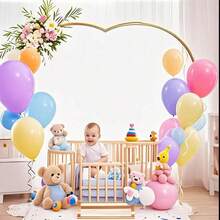 1pcs Arcos para Decorar 2*2m en Forma de Corazón,Arch Decoraciones para una Fiesta Soporte Para Globos Flores para Fiestas,Bodas,Festivales Outdoor Decor - Dorado - Ver 6