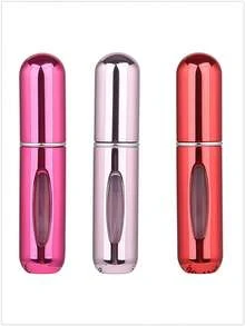 5 件/4 件/3 件/2 件/1 件 5ml 可再填充香水瓶、便携式可再填充香水雾化器瓶、可再填充香水旅行喷雾瓶、迷你便携式空液体容器、旅行必需品、海滩旅行收纳袋、适用于香水、女士香水，适合度假、露营、度假、返校