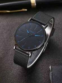 4/1pc Boys' Fashionable Business Casual Pointer Quartz Watch, Suitable For Boys To Wear, Equipped With Fashionable Bracelets, Pendant Necklaces, And Ring Sets, Suitable For Students To Wear, Very Suitable For Daily Life Such As Returning To School, Gatherings, And Travel. Birthday Gifts, Graduation Season, Christmas, Perfect Gifts For Boys(Box Not Included)