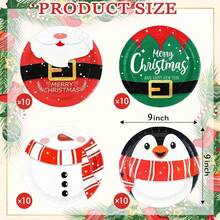 10 Stücke/40 Stücke 23cm Weihnachtsparty Pappteller Weihnachtsmann Schneemann Dessert Teller Weihnachtsparty Einwegteller für Weihnachten, Winterfeiertage, Essens-Küchen-Party Tischzubehör Weihnachtsdekoration - Verschiedenfarbig - Übersicht 9