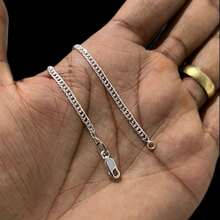 Men's Thin Silver Grumet Chain 2.5mm Double Link 925 Silver Plated - Silver - View 6