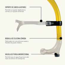 Snorkel de Natación, Adulto, Amarillo - Rosa - Ver 12