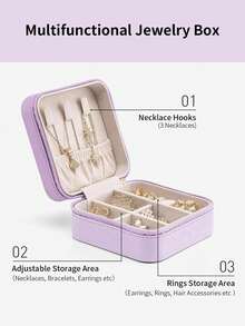 1 pièce Boîte à bijoux de voyage portable, boîte de rangement pour bijoux en PU imperméable, petits bijoux, cabinet d'affichage de bijoux détachable, convient pour les colliers, bagues, boucles d'oreilles, montres, pendentifs, indispensable de voyage, indispensable pour le dortoir universitaire, cadeau pour femmes, cadeau d'Halloween/Noël