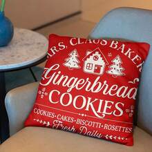 4 pièces Housses de coussin de Noël, 45 x 45 cm, avec fermeture éclair, design de Noël vintage, décoration de vacances de style ferme, convient pour le porche, le patio, le canapé, le sofa, le salon - (Inserts non inclus), Décoration de Noël